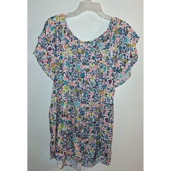 Terra & Sky White Floral Short Sleeve Blouse Sz 2X - Picture 3 of 3